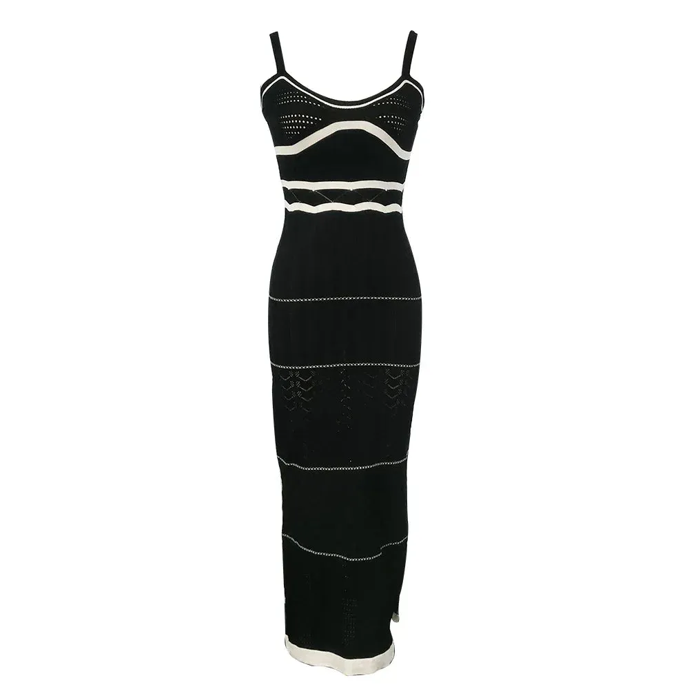 Striped Knit Midi Dress