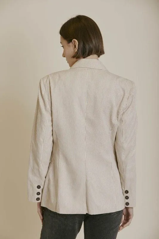 Suede Touch Stripe Blazer