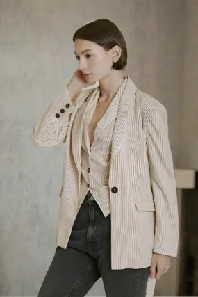 Suede Touch Stripe Blazer