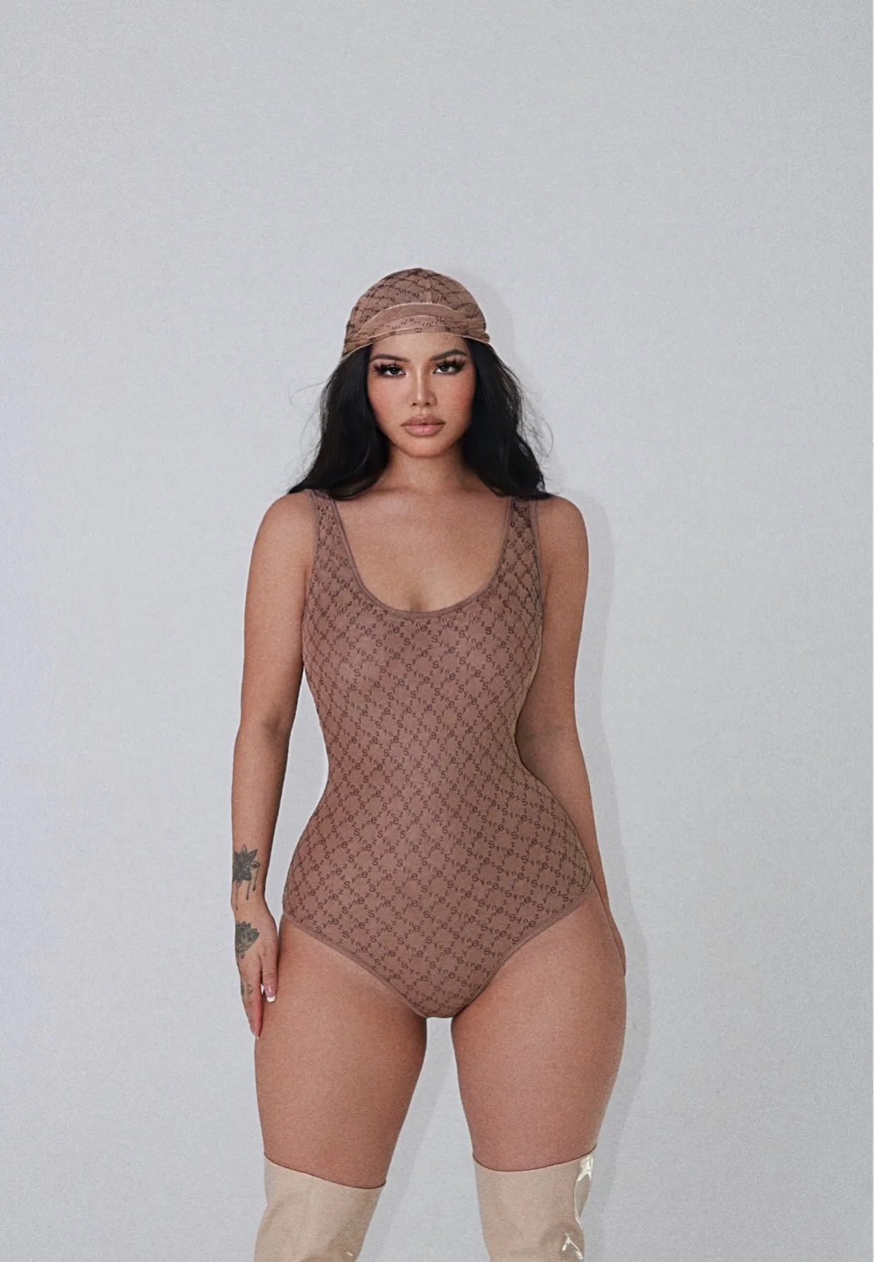 SYNEZ Nude Bodysuit
