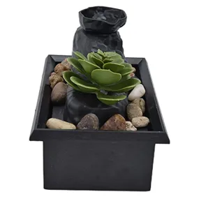 Tabletop Fountain, Fashion Desktop Water Fountain Lightweight with LED Light for Living Room for Office for Home