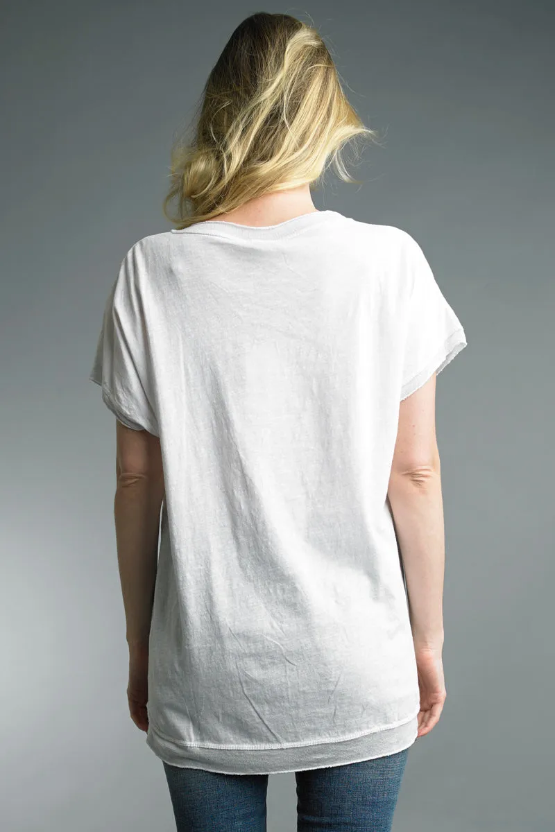 Tempo Paris Relaxed Windchime Linen Top