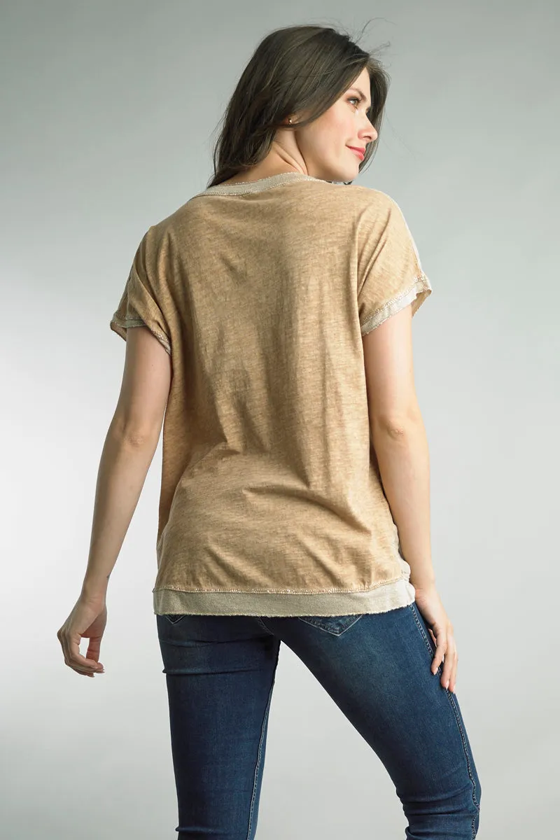 Tempo Paris Relaxed Windchime Linen Top