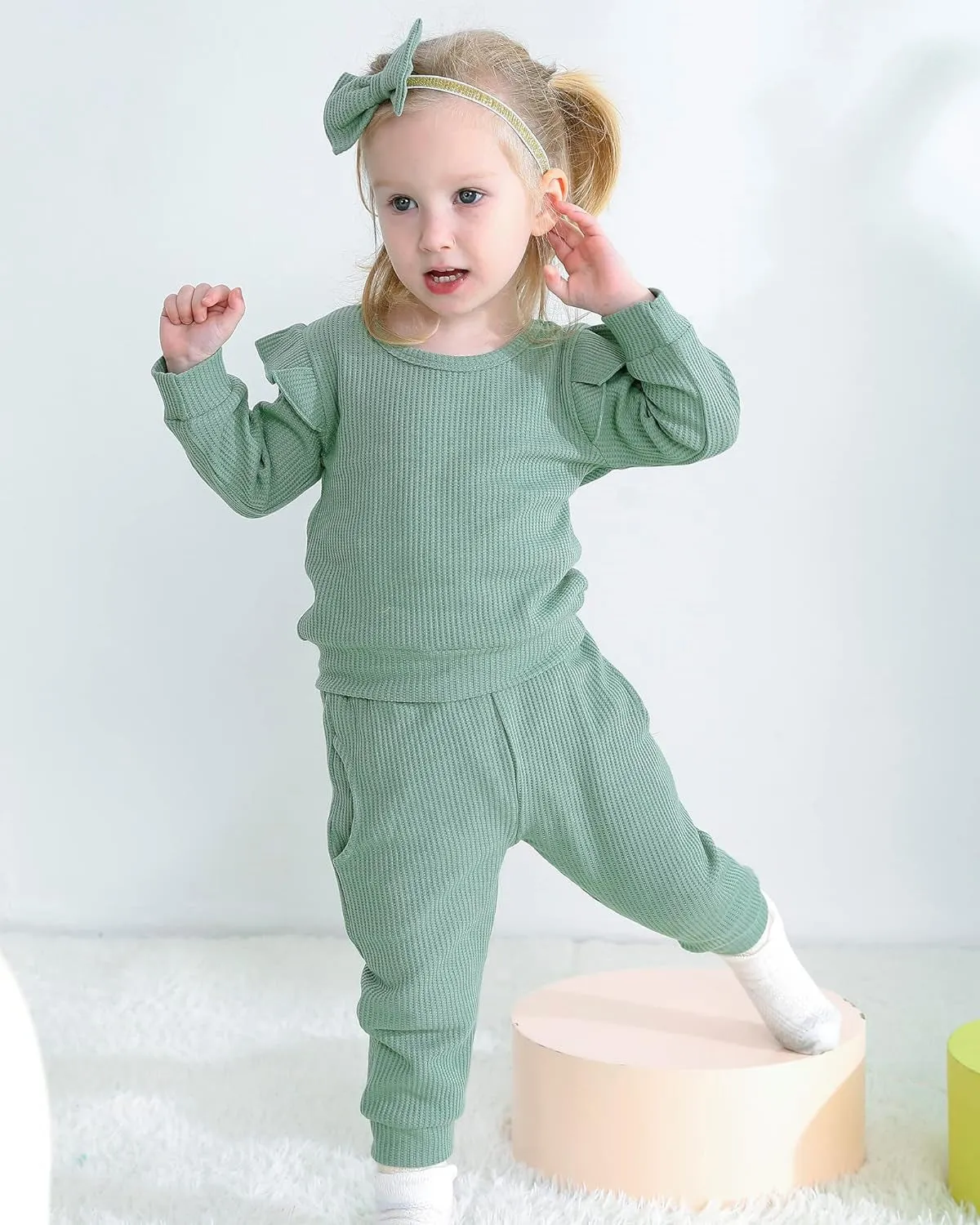 Toddler Girls Clothing Set – Sweatshirt and Pants Outfit for Baby Girls
