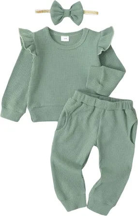 Toddler Girls Clothing Set – Sweatshirt and Pants Outfit for Baby Girls