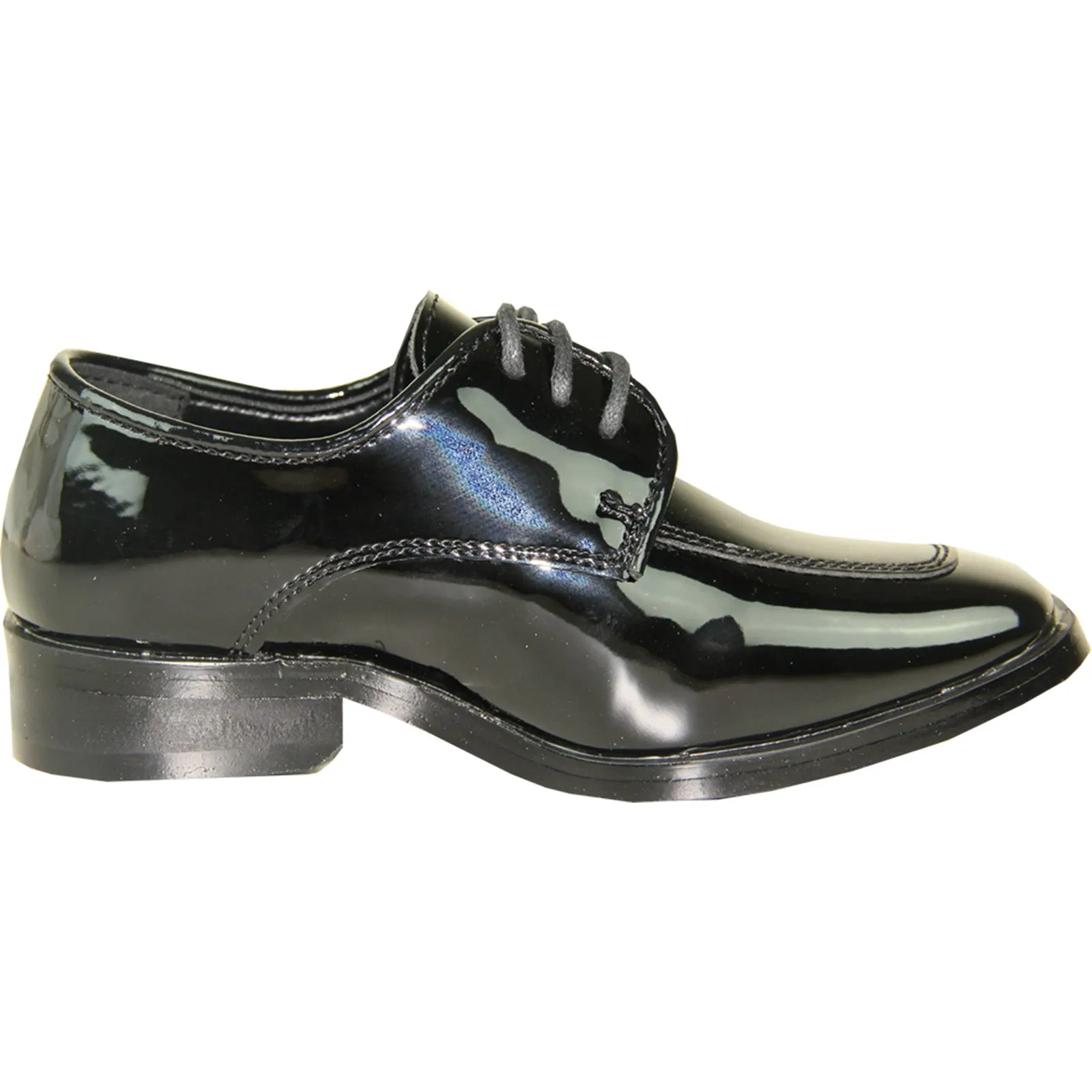 VANGELO Boy TUX-3KID Dress Shoe Formal Tuxedo for Prom & Wedding Black Patent