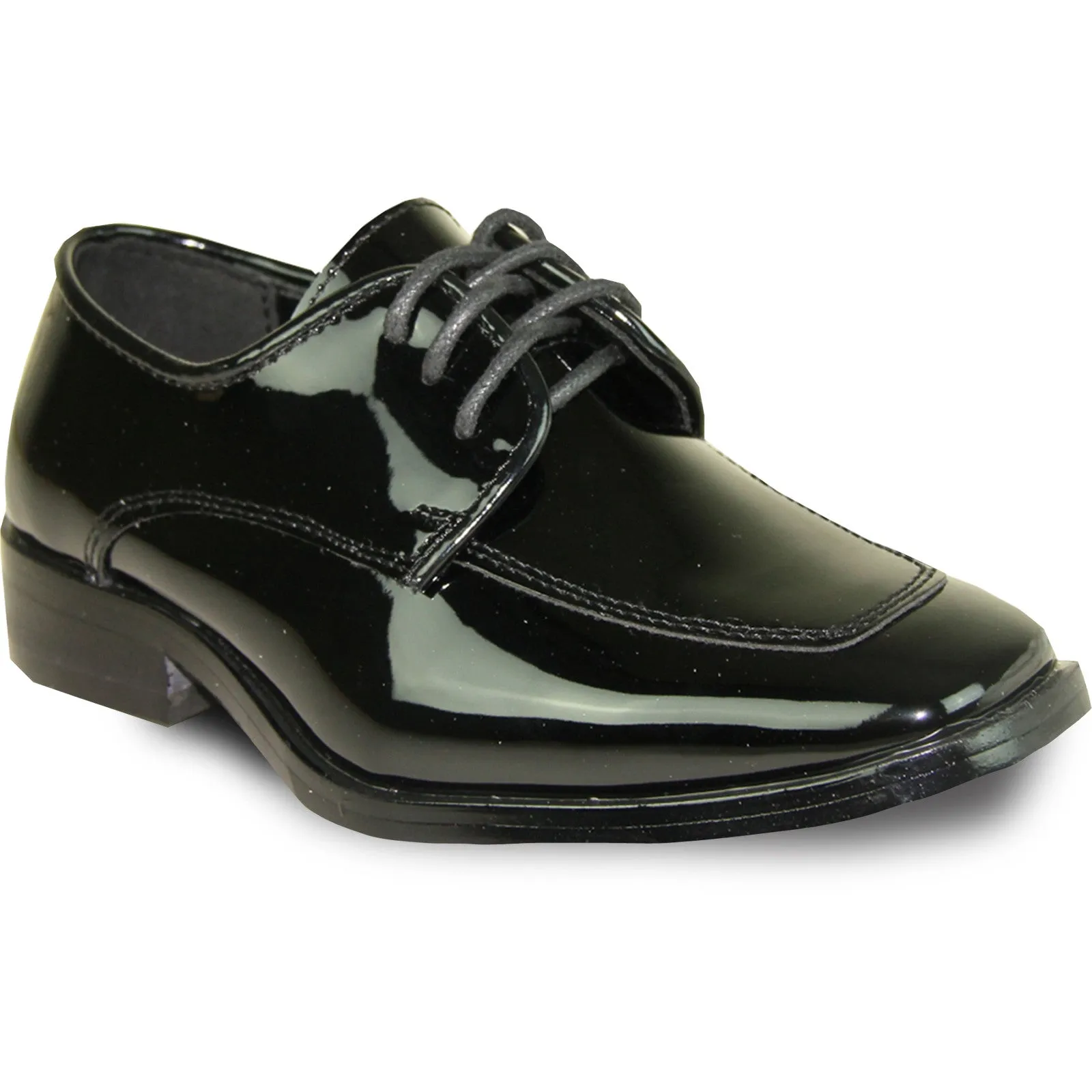 VANGELO Boy TUX-3KID Dress Shoe Formal Tuxedo for Prom & Wedding Black Patent