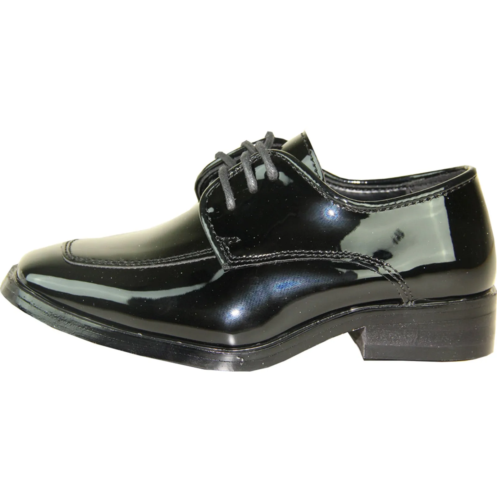 VANGELO Boy TUX-3KID Dress Shoe Formal Tuxedo for Prom & Wedding Black Patent