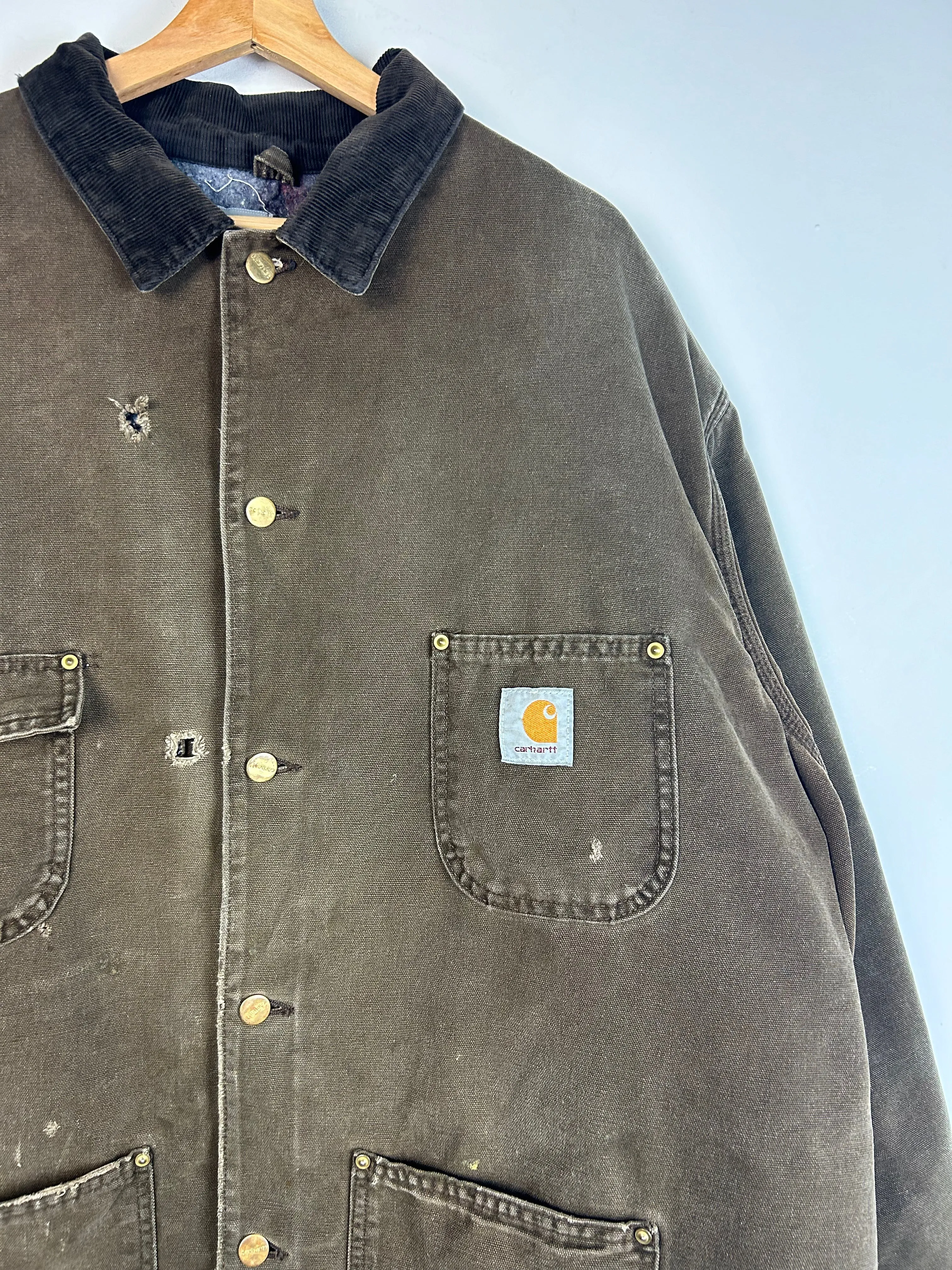 Vintage 90's Carhartt Chore Brown Jacket CN1082