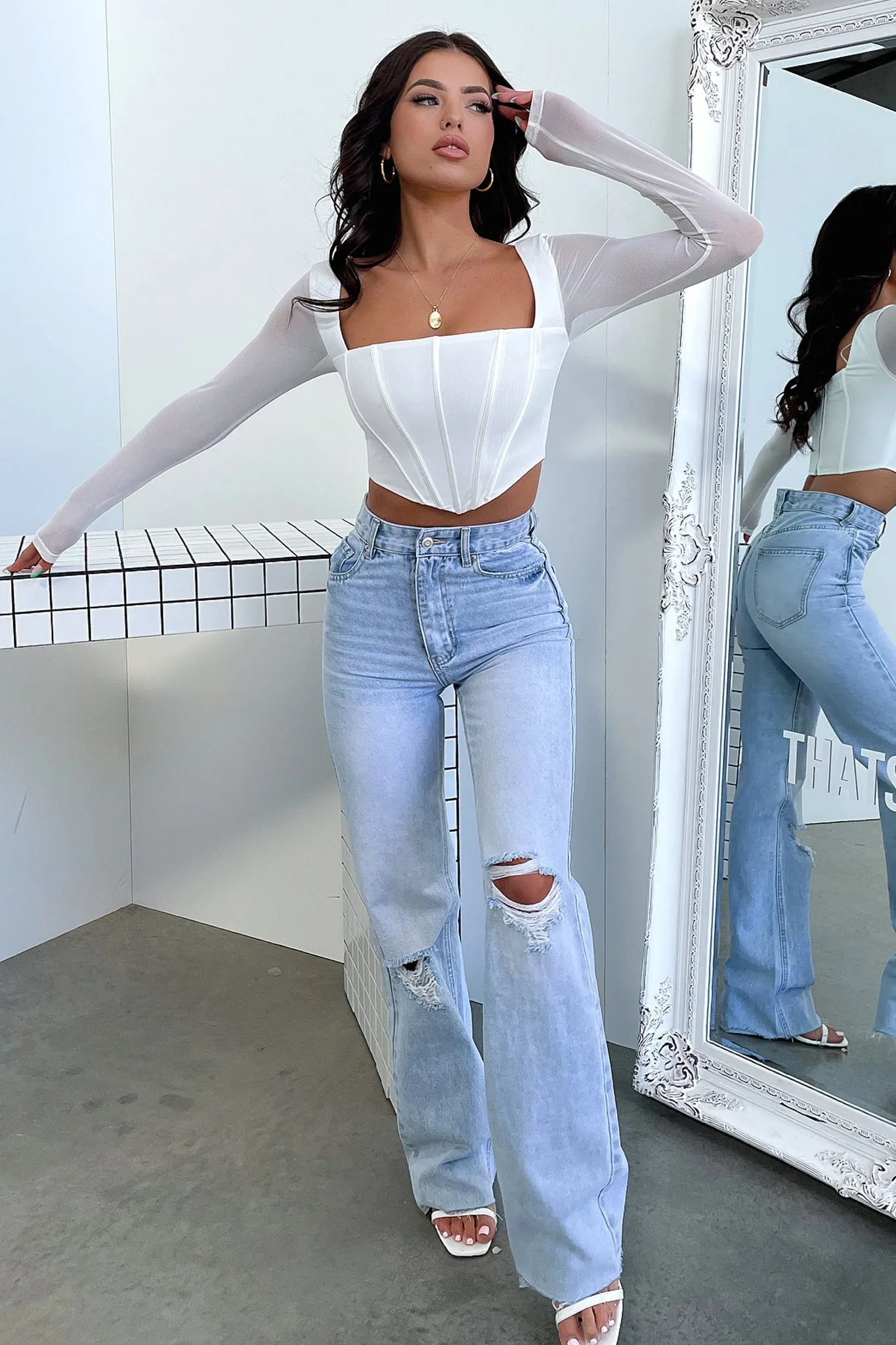 Vix Corset Top - White