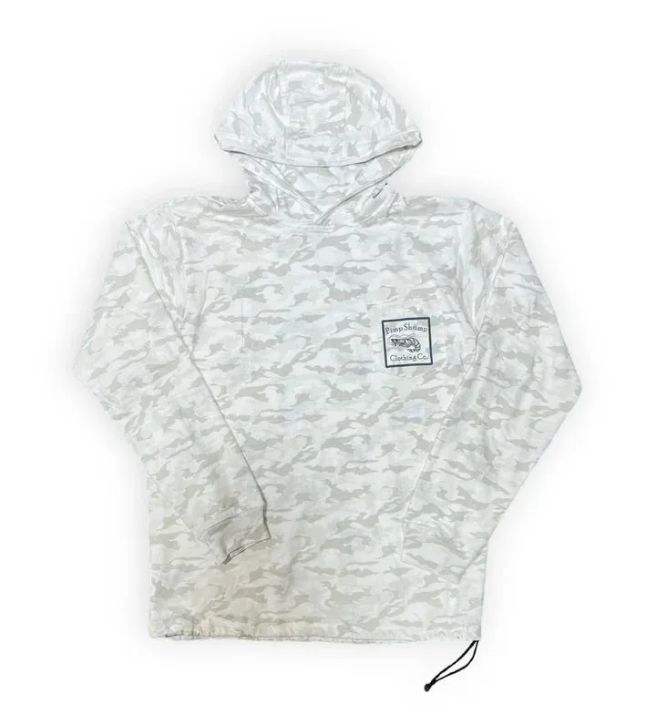 White Camo T- shirt Lined Hoodie