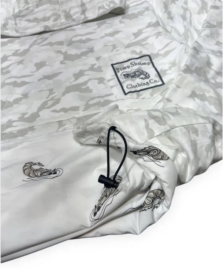 White Camo T- shirt Lined Hoodie