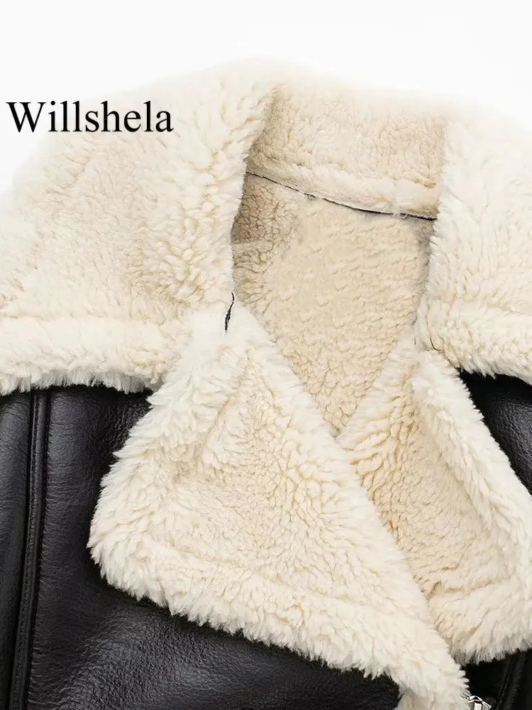 Women's Front Zipper Lapel Neck Long Sleeves Jacket