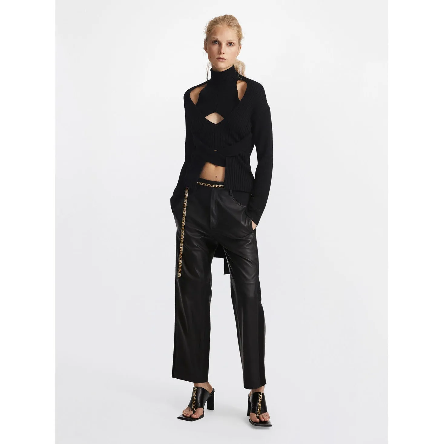 Women's Turtleneck Cut Out Sweater