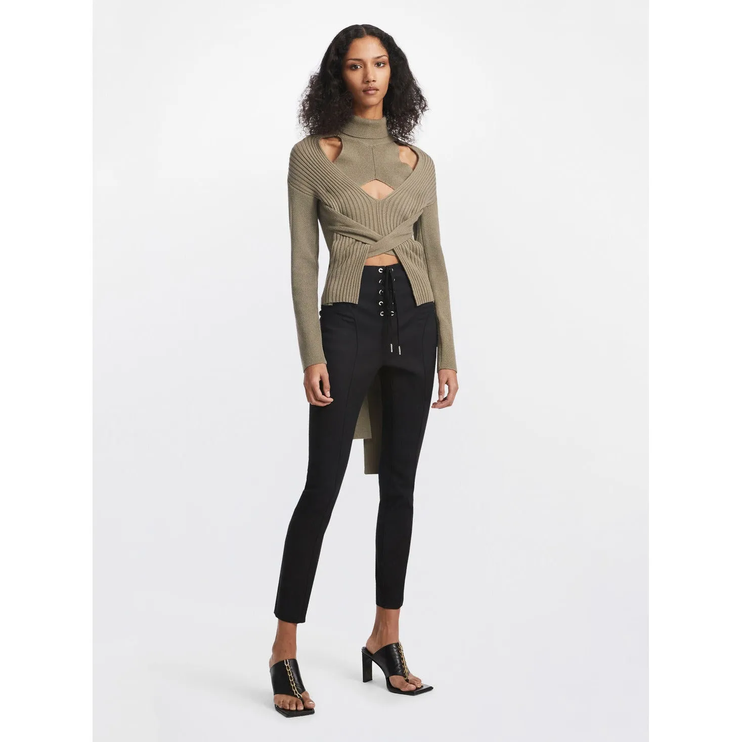 Women's Turtleneck Cut Out Sweater