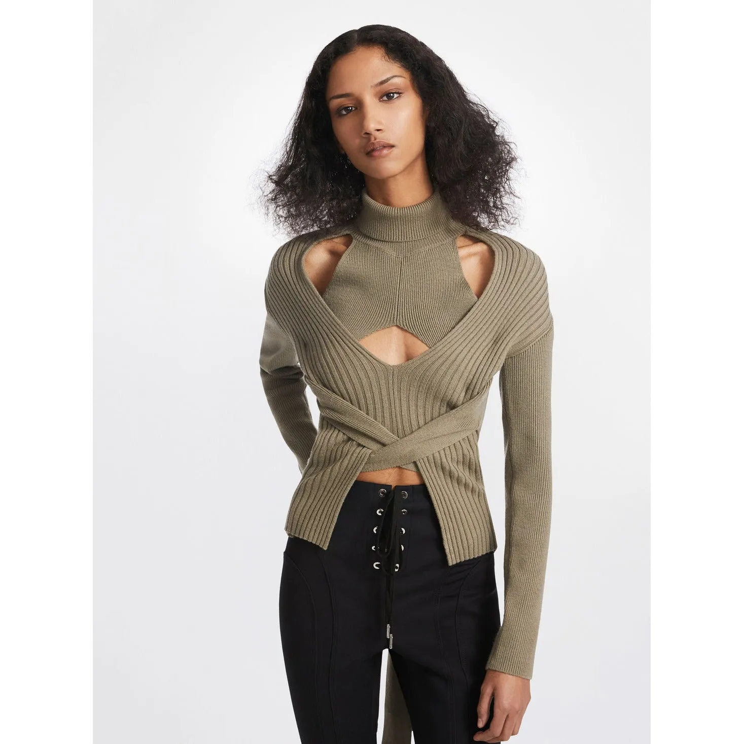 Women's Turtleneck Cut Out Sweater