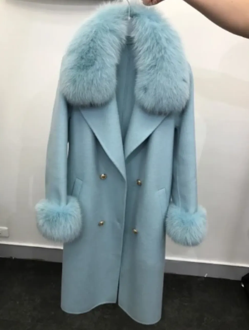 Women's Winter Casual Slim Long Coat With Fox Fur