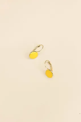 Yellow Alloy Hoop Earrings