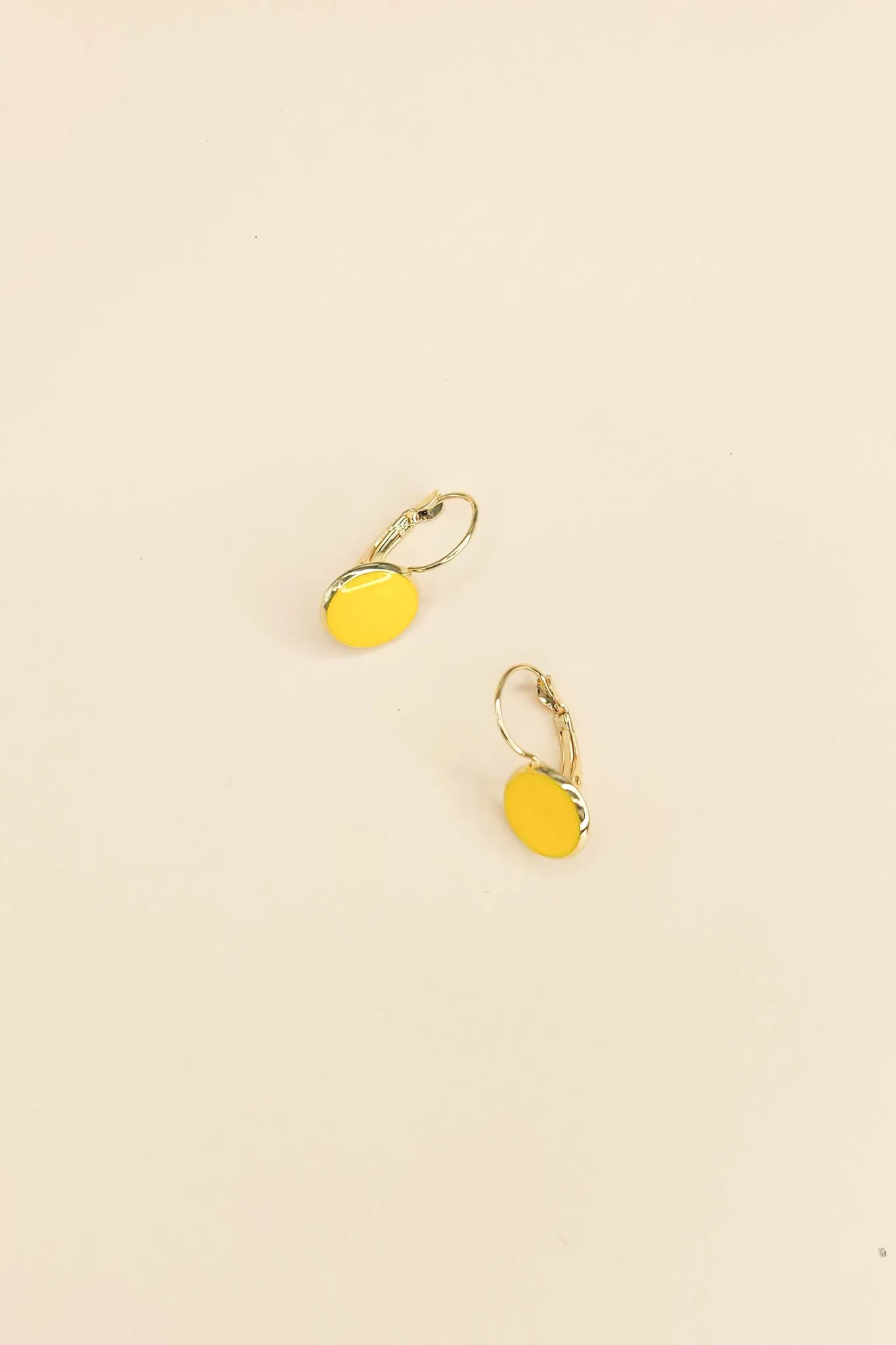 Yellow Alloy Hoop Earrings