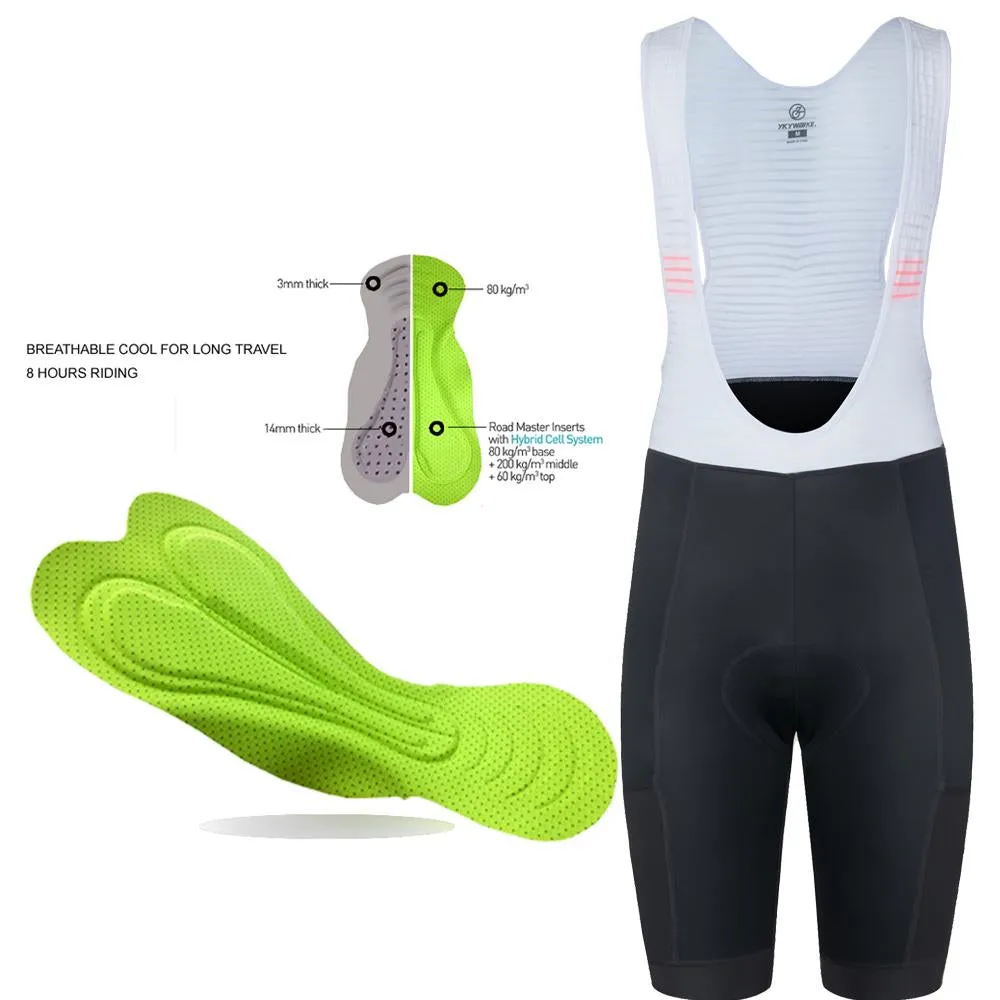YKYW Men’s Cycling Bib Shorts 8H Ride Pad 4 pockets Lycra Breathable Cool