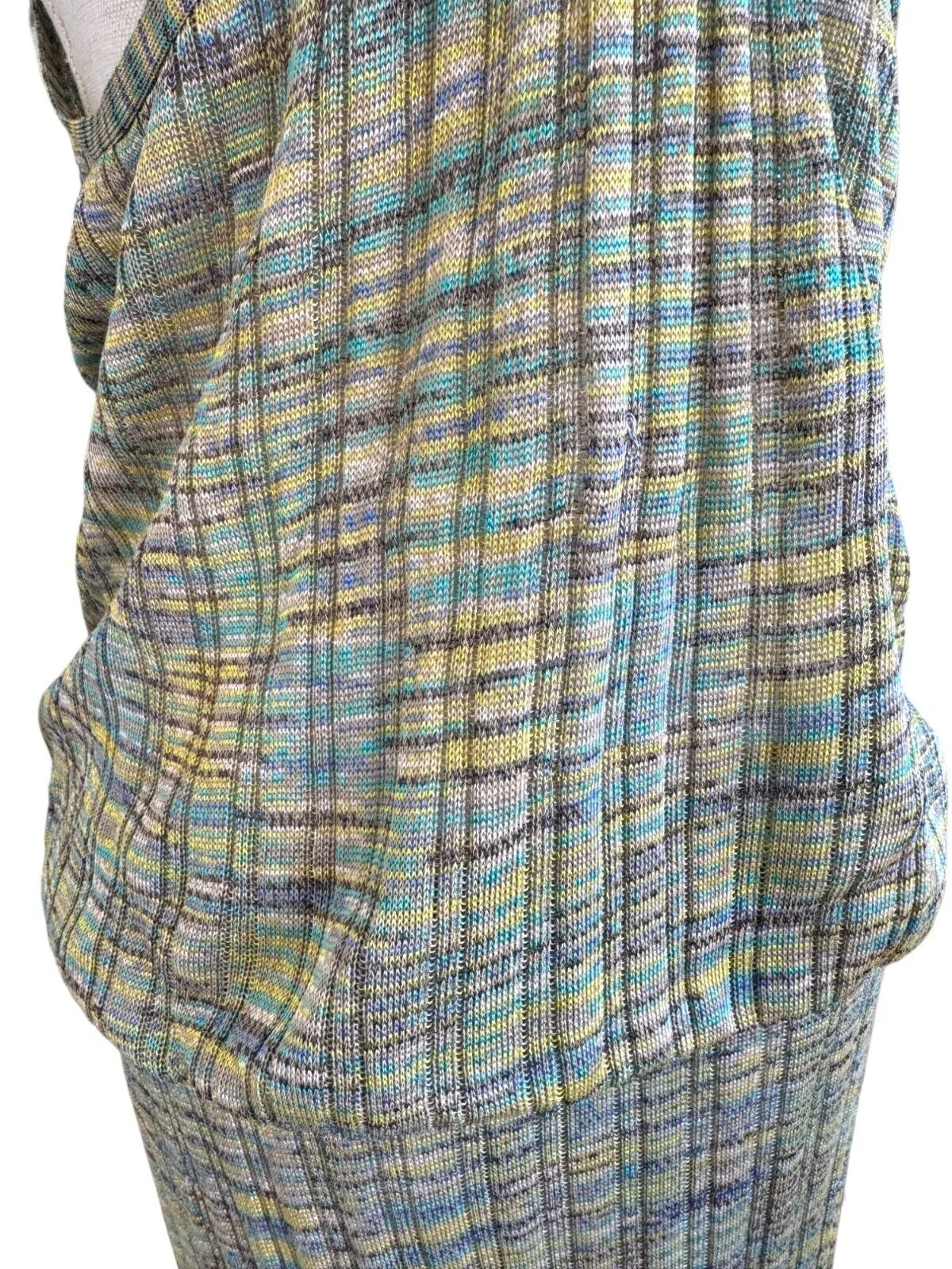 Zadig and Voltaire Knit Mini Dress | Size M, Green/Yellow, Racer Back, Rayon