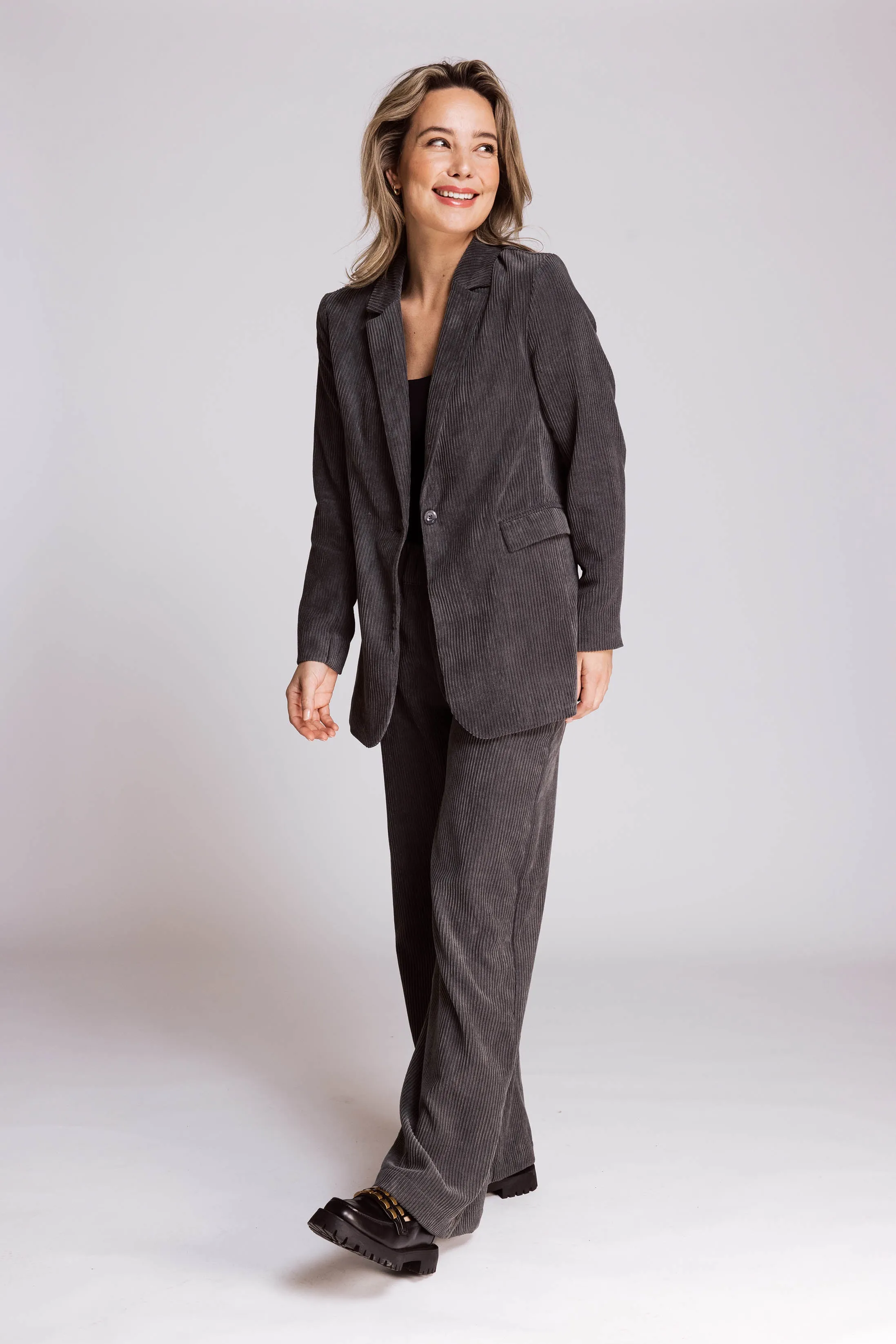 ZHRILL Damen Zhellie Dark Shadow - Cord Blazer