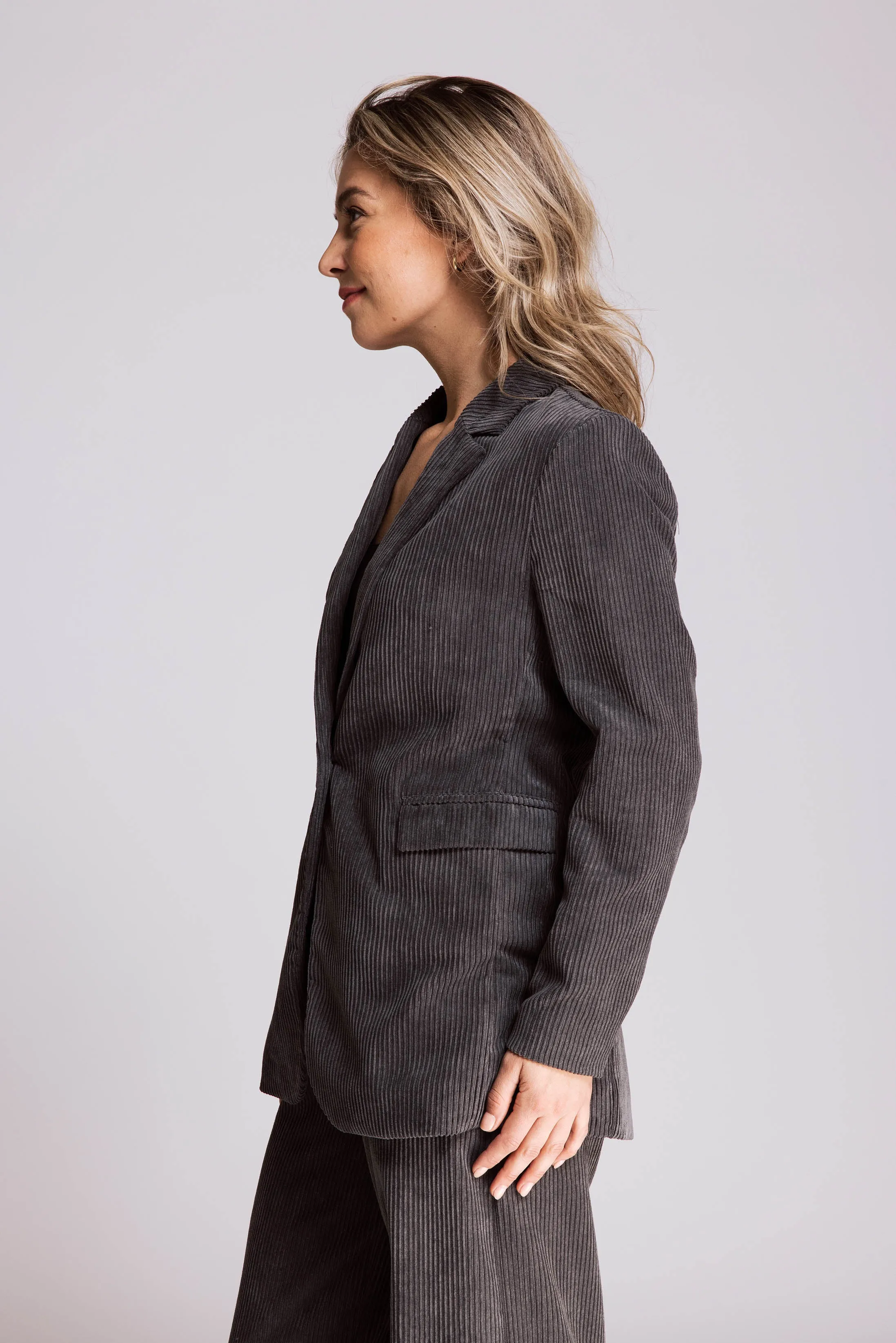 ZHRILL Damen Zhellie Dark Shadow - Cord Blazer